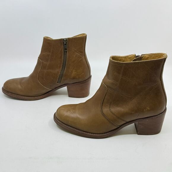 A.P.C. Rue Madame Paris Brown Leather Anna Cowboy Ankle Boots - Picture 4 of 14